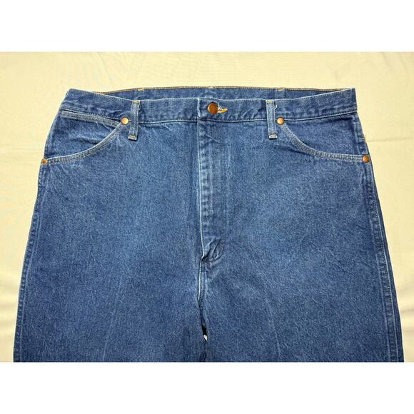 Wrangler 13MWZ Men's Regular Fit Straight Leg Western Blue Jeans - Size 40x31.5 - Picture 5 of 6